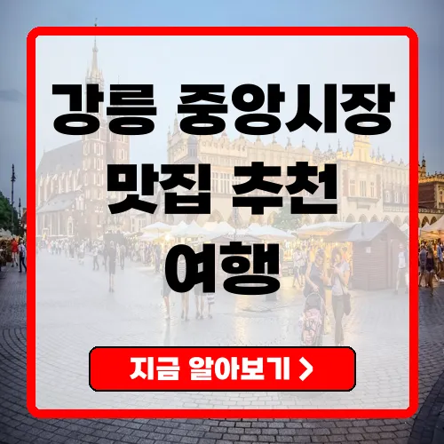 강릉 중앙시장 맛집 TOP 6 추천 리스트