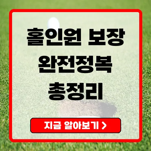 홀인원보험 완벽 가이드 보장 내용부터 가입 전 꼭 알아야 할 팁