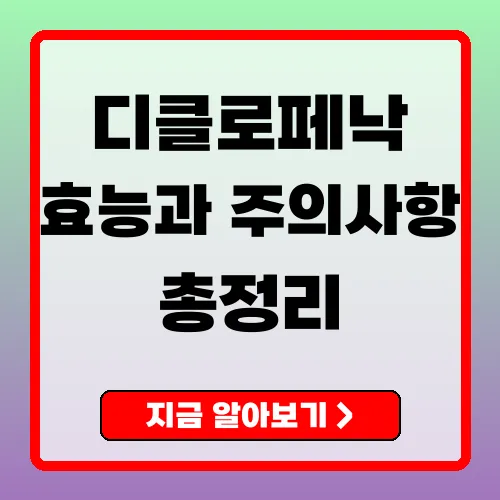 디클로페낙 효과와 주의사항에 대한 모든 것
