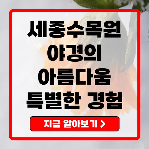 세종수목원 야간개장, 특별한 밤의 경험을 제공합니다