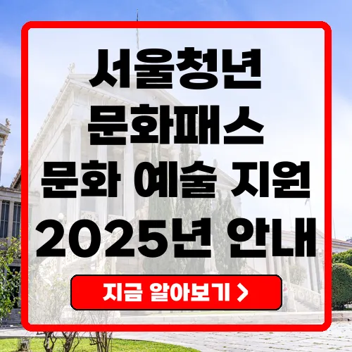 2025 서울청년문화패스 상세 안내 및 신청 방법