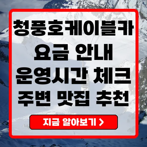 청풍호케이블카 이용 가이드 요금, 운영시간, 맛집 모두 알아보기