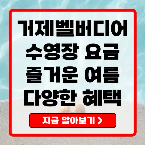 거제벨버디어 수영장 이용 요금과 특별 혜택 총정리
