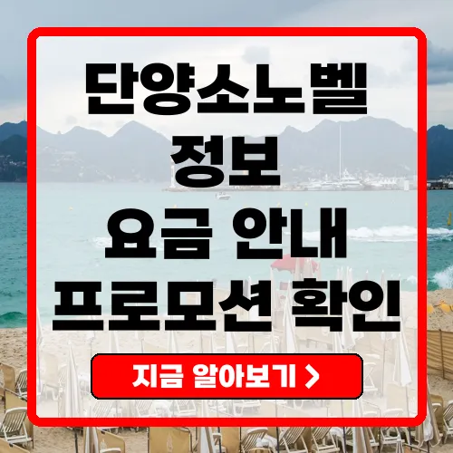 단양소노벨의 모든 정보 요금, 프로모션, 시설 총정리