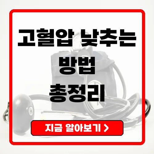 고혈압 낮추는 방법 총정리