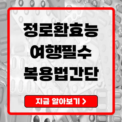 정로환효능·복용법 총정리