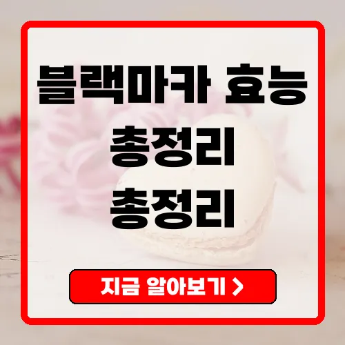 블랙마카효능 총정리 복용법과 주의점
