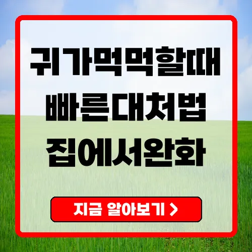 귀가먹먹할때 빠른 대처법