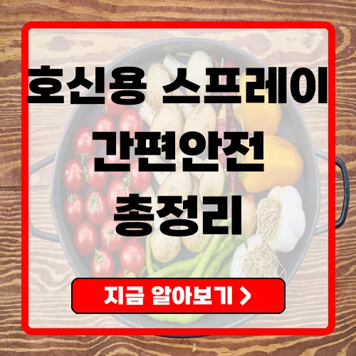 호신용스프레이 추천과 사용법