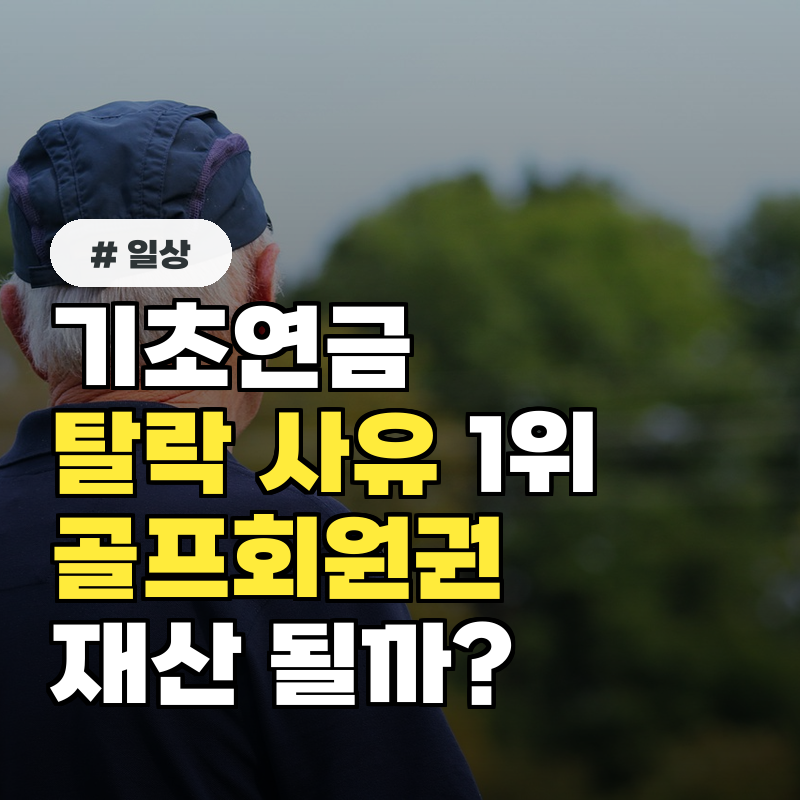 기초연금 탈락 사유 1위, 골프 회원권도 재산으로 포함될까?