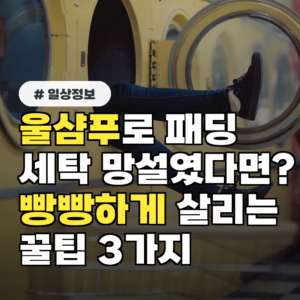 울샴푸로 패딩 세탁 망설였다면? 빵빵하게 살리는 꿀팁 3가지