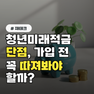 청년미래적금 단점, 가입 전 꼭 따져봐야 할까?