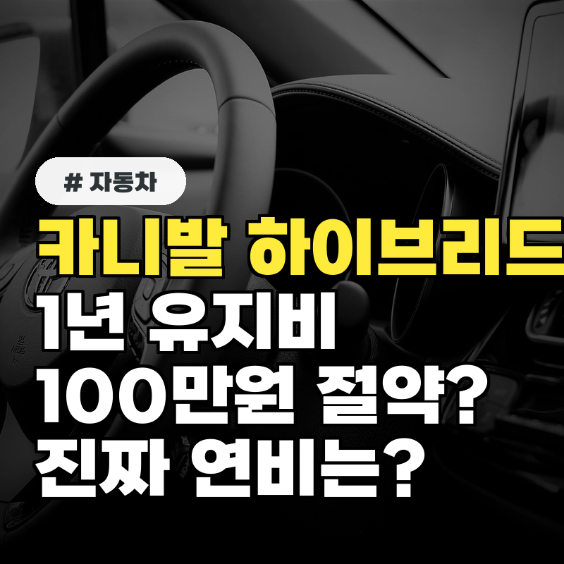카니발 하이브리드, 1년 유지비 100만원 이상 절약? 진짜 연비는?