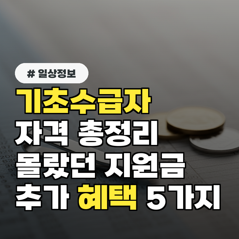 기초수급자자격 총정리: 몰랐던 지원금과 추가 혜택 5가지