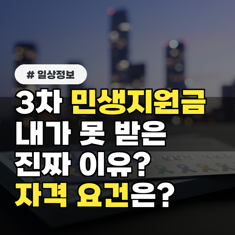 3차 민생지원금, 내가 못 받은 진짜 이유? 놓쳤던 자격 요건은?