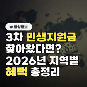 3차 민생지원금 찾아왔다면? 2026년 지역별 지원금 혜택 총정리