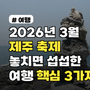 2026년 3월 제주 축제: ‘이것’ 놓치면 섭섭한 제주도 여행 핵심 3가지