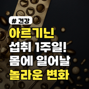 2026년 기준 아르기닌 섭취 1주일! 몸에 일어나는 놀라운 변화