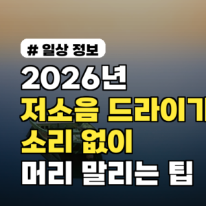 2026년 저소음 드라이기 추천! 소리 없이 머리 말리는 5가지
