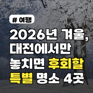 2026년 겨울, 대전에서만 놓치면 후회할 특별한 명소 4곳