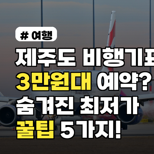 제주도 비행기표 3만원대 예약? 숨겨진 최저가 꿀팁 5가지