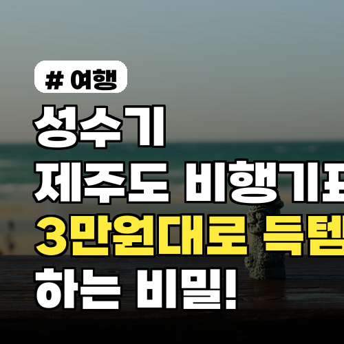 성수기 제주도 비행기표? 알고 보니 3만원대로 득템하는 비밀!