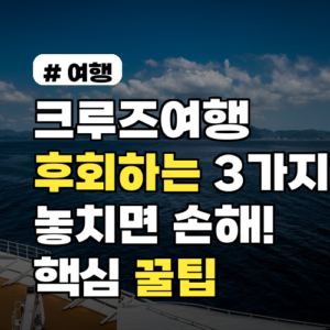 크루즈여행 중 후회하는 3가지? 놓치면 손해 보는 꿀팁