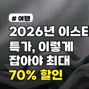 2026년 이스타항공 특가, 이렇게 잡아야 최대 70% 할인