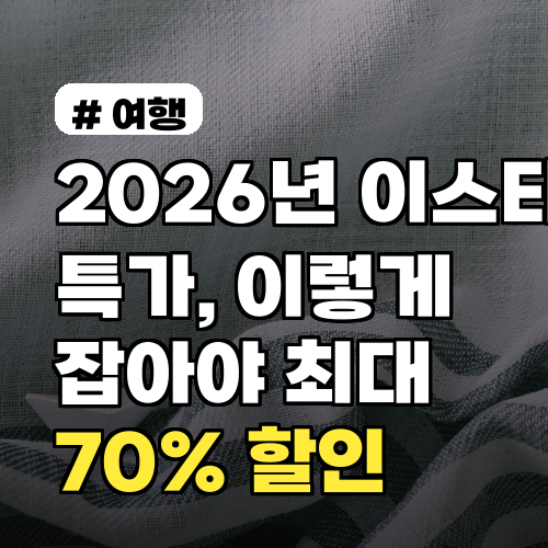 2026년 이스타항공 특가, 이렇게 잡아야 최대 70% 할인