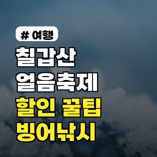 칠갑산 얼음축제 입장료 할인 꿀팁 총정리 (Feat. 빙어낚시 성공 전략)