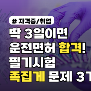 딱 3일이면 합격! 운전면허 필기시험 족집게 문제 3가지