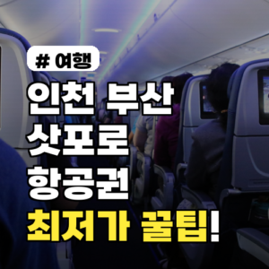 인천, 부산 삿포로 항공권, 출발지별 최저가 찾는 꿀팁 3가지