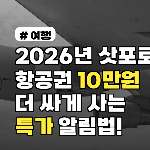 2026년 삿포로 항공권, 10만원 더 싸게 사는 특가 알림법!