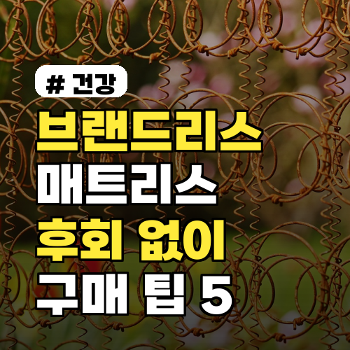 브랜드리스 매트리스 후회 없이 고르는 구매 팁 5가지