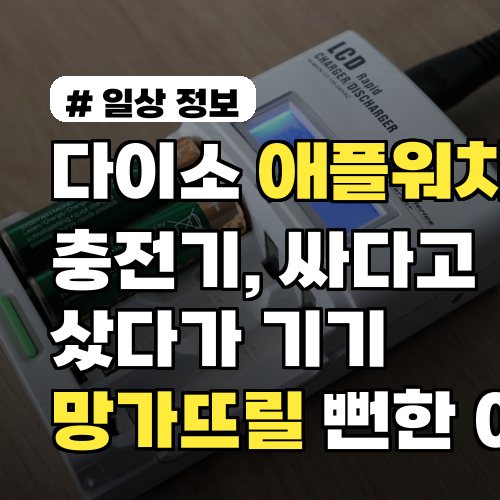 다이소 애플워치 충전기, 싸다고 샀다가 기기 망가뜨릴 뻔한 이유