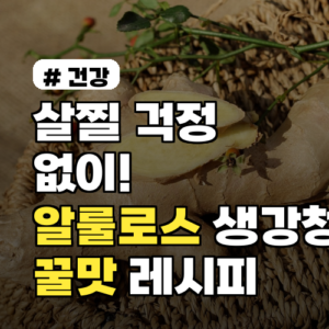 살찔 걱정 없이! 알룰로스 생강청만들기, 설탕 없이 꿀맛
