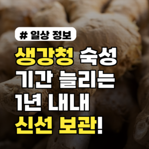 생강청 숙성 기간 늘리는 비법! 1년 내내 신선하게 보관