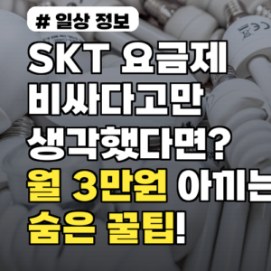SKT 요금제, 비싸다고만 생각했다면? 월 3만원 아끼는 숨은 꿀팁!