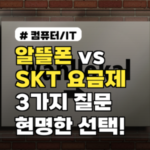 알뜰폰 vs SKT 요금제, 3가지 질문으로 현명하게 선택!