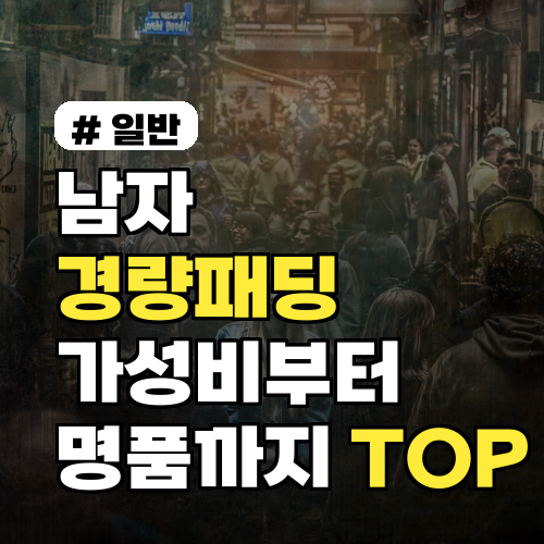 남자 경량패딩, 가성비부터 명품까지! 후회 없는 TOP 7
