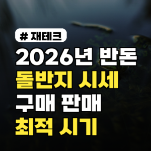 2026년 반돈 돌반지 시세, 구매/판매 최적 시기 총정리