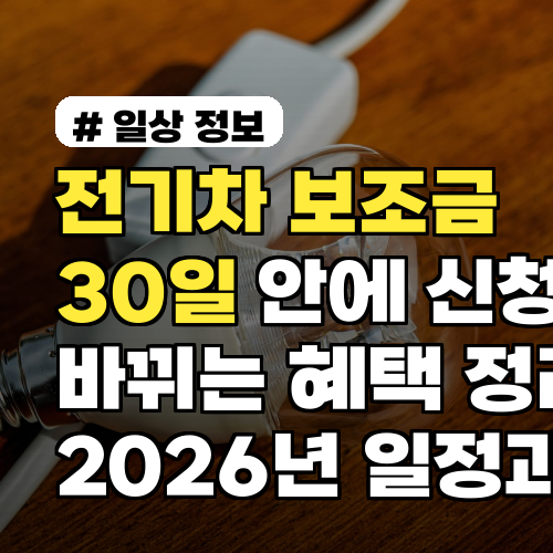 전기차 보조금 30일 안에 신청하면 바뀌는 혜택 정리 2026년 일정과 준비물까지