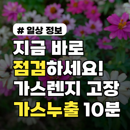 지금 바로 점검하세요! 가스렌지 고장·가스누출 전 체크리스트 10분만에 확인법