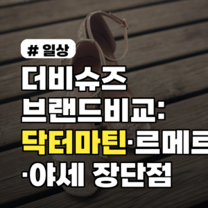 더비슈즈 브랜드 비교: 닥터마틴·르메르·야세 장단점과 구매 팁·가격대 정리
