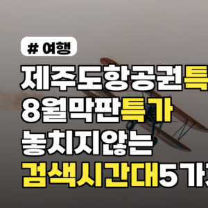 제주도항공권특가 8월 막판 특가 놓치지 않는 검색 시간대 5가지