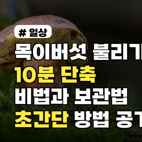 목이버섯 불리기 10분 단축하는 비법과 보관법 실험으로 입증한 초간단 방법 공개