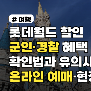 롯데월드 할인 군인·경찰 혜택 확인법과 유의사항 온라인 예매·현장 발권 비교 포함