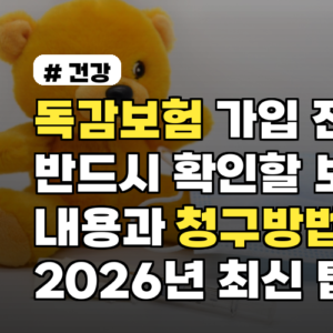 독감보험 가입 전 반드시 확인할 보장내용과 청구방법 2026년 최신 팁