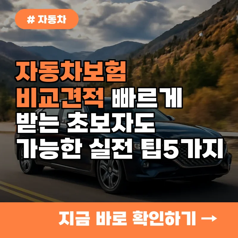 자동차보험 비교견적 빠르게 받는 초보자도 가능한 실전 팁 5가지