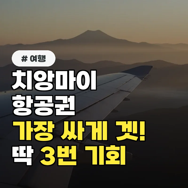 치앙마이 항공권 가장 싸게 겟! 1년 중 딱 3번뿐인 기회